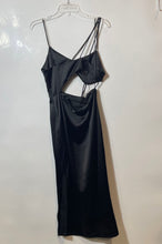 Load image into Gallery viewer, Zara Womens Black Spaghetti Strap Sleeveless Tie Back Cut-Out Sheath Dress L

