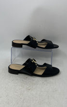 Load image into Gallery viewer, Liz Claiborne Womens Black Leather Slip-On Block Heel Slide Sandals Size 8
