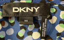 Load image into Gallery viewer, DKNY Womens Blue Long Sleeve V-Neck Elastic Cuff Pullover Blouse Top Size XS
