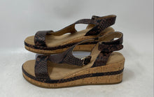 Load image into Gallery viewer, Giani Bernini Womens Terrii Brown Leather Wedge Heel Strappy Sandals Size 7M
