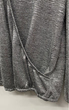 Load image into Gallery viewer, Vince Camuto Womens Silver Long Sleeve V-Neck Wrap Blouse Top Size S With Tag
