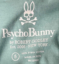 Load image into Gallery viewer, Psycho Bunny Mens Green Pima Cotton Short Sleeve Pullover T-Shirt Size 5
