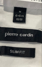 Load image into Gallery viewer, Pierre Cardin Mens White Long Sleeve Collared Slim Fit Dress Shirt Size Medium
