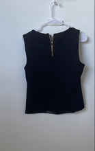 Load image into Gallery viewer, Karl Lagerfeld Womens Black Sleeveless Back-Zip Blouse Top Size Small
