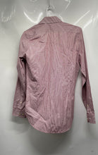 Load image into Gallery viewer, Express Mens Red White Striped Cotton Long Sleeve Collared Dress Shirt Size S
