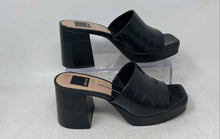 Load image into Gallery viewer, Dolce Vita Womens Marsha Black Leather Slip-On Chunky Heel Slide Sandals Size 7
