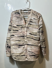 Load image into Gallery viewer, Calvin Klein Womens Brown Printed Long Sleeve Button Front Blouse Top Size M
