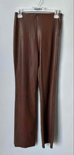 Load image into Gallery viewer, Forever 21 Womens Brown Faux Leather Flat Front Side Zipper Trouser Pants Size M
