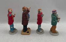 Load image into Gallery viewer, Lot Of 4 Pcs Flambro Emmett Kelly Jr Going My Way Popcorn Time Clown Figurines
