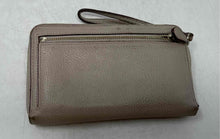 Load image into Gallery viewer, Coach Womens Gray Pebbled Leather Logo Credit Card Slot Zip-Around Wallet
