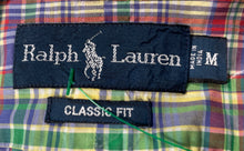Load image into Gallery viewer, Ralph Lauren Mens Multicolor Plaid Short Sleeve Classic Fit Button-Up Shirt Sz M
