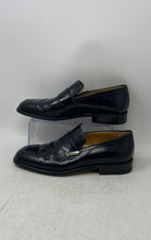 Load image into Gallery viewer, A.Testoni Mens Black Leather Square Toe Slip-On Loafer Shoes Size 10M

