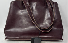 Load image into Gallery viewer, Opzione Womens Brown Leather Inner Pockets Double Handle Tote Bag w/ Tags
