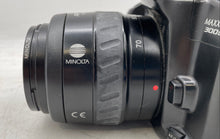 Load image into Gallery viewer, Minolta Maxxum 300si Black Auto Focus SLR Film Camera W/ Accessories Not Tested
