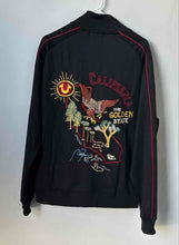 Load image into Gallery viewer, True Religion Mens Black Golden California State Track Jacket Size Medium
