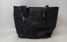 Load image into Gallery viewer, Michael Kors Womens Black Monogram Print Leather Double Handle Tote Bag
