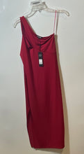 Load image into Gallery viewer, Fashion Nova Womens Red Sleeveless One Shoulder Sheath Dress Size M With Tag
