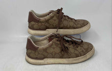 Load image into Gallery viewer, Coach Mens Clip G4949 Brown Monogram Print Low Top Lace-Up Sneaker Shoes Sz 7.5D

