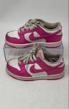 Load image into Gallery viewer, Nike Girls Dunk Low FB9108-102 Pink White Low Top Lace-Up Sneaker Shoes Size 11C
