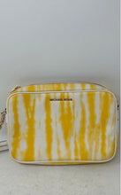 Load image into Gallery viewer, Michael Kors Womens White Yellow Tie-Dye Leather Jet Set East West Crossbody Bag
