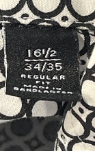 Load image into Gallery viewer, Sean John Mens White Black Geometric Tailored Fit Dress Shirt Size 16 1/2
