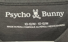 Load image into Gallery viewer, Psycho Bunny Boys Black Short Sleeve Dixon Flocking Graphic T-Shirt Size 10-12/M
