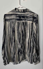 Load image into Gallery viewer, Banana Republic Womens Blue Beige Striped Long Sleeve Blouse Top Size XL
