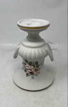 Load image into Gallery viewer, Vintage Lefton White Pink Roses Floral Bisque Porcelain Raised Handles Vase
