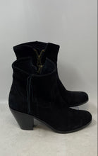 Load image into Gallery viewer, Sam Edelman Womens Black Leather Zipper Block Ankle Boots Size 10M
