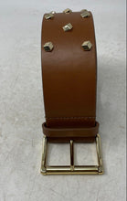 Load image into Gallery viewer, Michael Kors Womens Brown Leather Studded Roller Buckle Adjustable Fashion Belt
