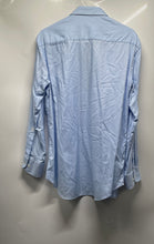 Load image into Gallery viewer, Bugatchi Mens Blue Cotton Collared Long Sleeve Dress Shirt Size 15
