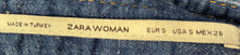 Load image into Gallery viewer, Zara Womens Blue Denim Stretch Pockets Front Tie Mini Skirt Size Small
