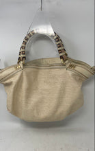 Load image into Gallery viewer, OrYany Womens Cream Woven Tweed Detachable Strap Braided Top Handle Shoulder Bag
