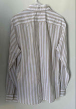 Load image into Gallery viewer, Hugo Boss Mens White Brown Striped Long Sleeve Casual Fit Dress Shirt Sz L 16/41
