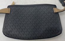 Load image into Gallery viewer, Michael Kors Womens Black Gray Signature Print Adjustable Strap Zip Top Belt Bag
