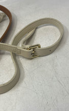 Load image into Gallery viewer, Valentina Womens White And Brown Pebbled Leather Zip Top Crossbody Handbag
