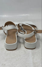 Load image into Gallery viewer, Lauren Blakwell Womens White Square Toe Block Slingback Sandals Size 7M
