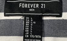 Load image into Gallery viewer, Forever 21 Mens Faded Blue White Striped Print Short Sleeve Button-Up Shirt Sz L
