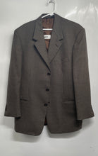 Load image into Gallery viewer, Claiborne Mens Brown Houndstooth Long Sleeve Notch Lapel Three Button Blazer 41R
