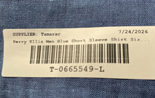 Load image into Gallery viewer, Perry Ellis Mens Blue Linen Short Sleeve Spread Collar Button-Up Shirt Size 3X
