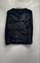 Load image into Gallery viewer, Zara Womens Black Long Sleeve Crew Neck Fur Trim Knitted Pullover Sweater Size L
