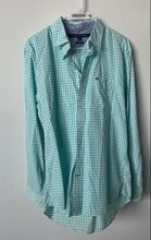 Load image into Gallery viewer, Tommy Hilfiger Mens Green White Gingham Cotton Classic Fit Button-Up Shirt Sz M
