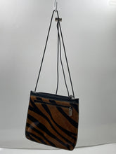 Load image into Gallery viewer, Authentic Furla Womens Brown Black Tiger Print Zip Top Crossbody Bag Damaged
