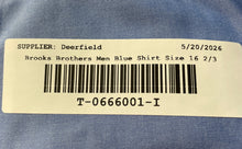 Load image into Gallery viewer, Brooks Brothers 346 Mens Blue Cotton Regular Fit Non-Iron Dress Shirt Sz 16 2/3

