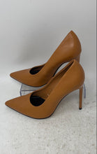 Load image into Gallery viewer, Zara Womens Brown Leather Slip-On Pointed Toe Stiletto Pump Heels Size 38
