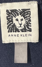 Load image into Gallery viewer, Anne Klein Womens Dark Navy Short Sleeve Partial Front Zip Blouse Top Size Small
