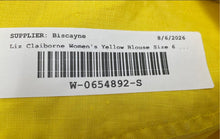 Load image into Gallery viewer, Liz Claiborne Womens Yellow Linen Long Sleeve Button-Up Shirt Size 6 Petite

