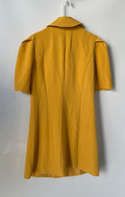 Load image into Gallery viewer, New York &amp; Company Womens Yellow Short Sleeve Double-Breasted Blazer Dress Sz L
