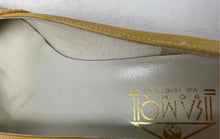 Load image into Gallery viewer, Samo Roma Womens Yellow Leather Slip-On Wedge Espadrille Heels Size 39
