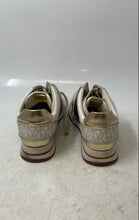 Load image into Gallery viewer, Michael Kors Womens Beige Brown Gold Signature Print Lace-Up Sneaker Shoes Sz 7
